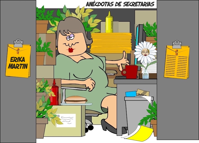 Woman In A Cluttered Cubicle